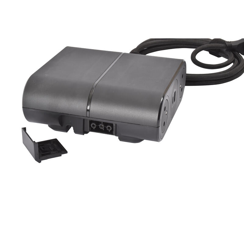 Legrand Incara Link'On Mobile Multi-Socket Extension 4x 2P+E Sockets, 2 USB Type-A+C Chargers, Black Finish with Cord