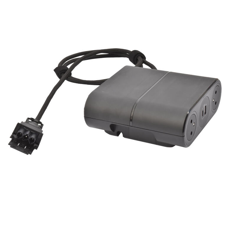 Legrand Incara Link'On Extension Cord Extension 4x 2P+E Sockets, 2 USB Type-A + Type-C Chargers, Black Finish