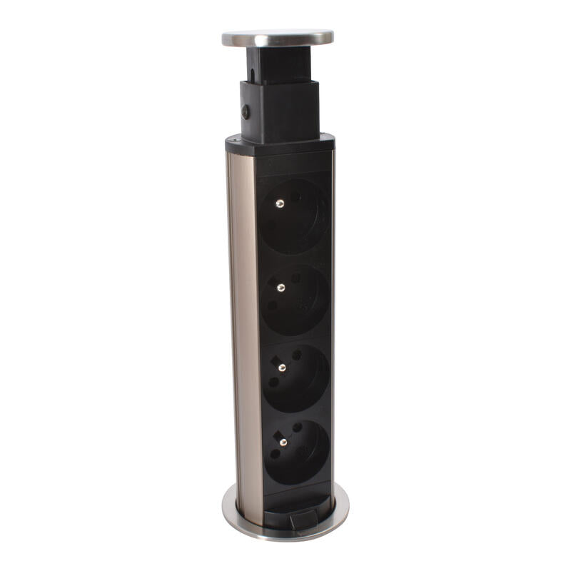 Legrand Incara Tower 60 √ò60mm: Recessed Furniture Unit with 4x2P+E Sockets and Cord