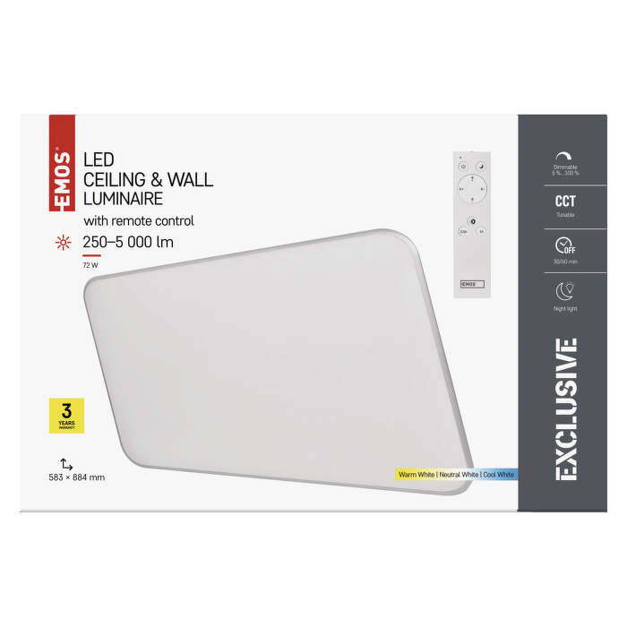 Legrand Emos Led Ceiling Lamp Alvi 72W CCT - (2700K/4000K/6500K)