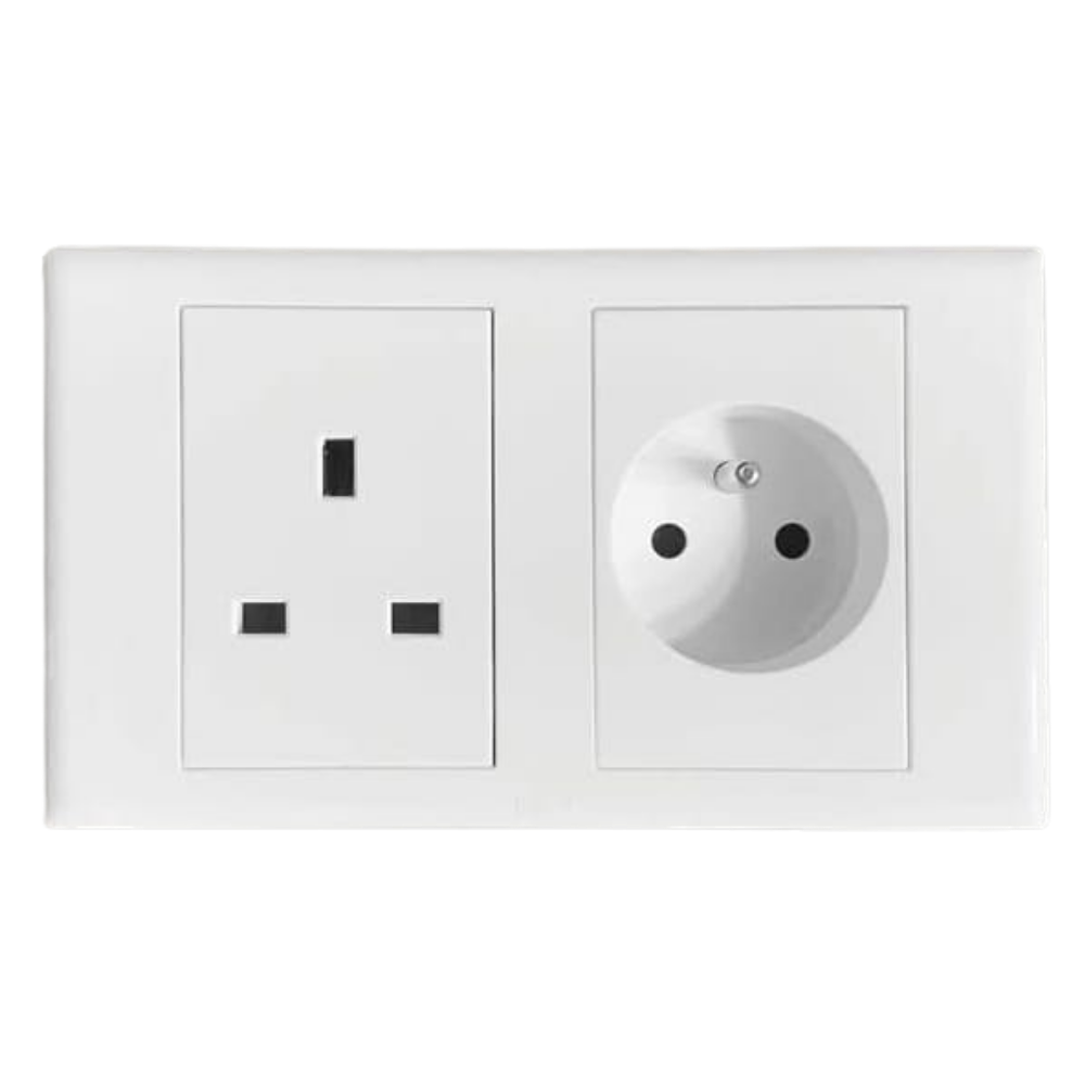 Legrand ELOÉ 2 Gang Twin Socket 16A and 13A