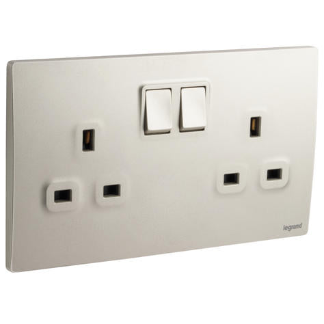 Legrand Mallia Senses British Standard Switched Socket 13A 2 Gang
