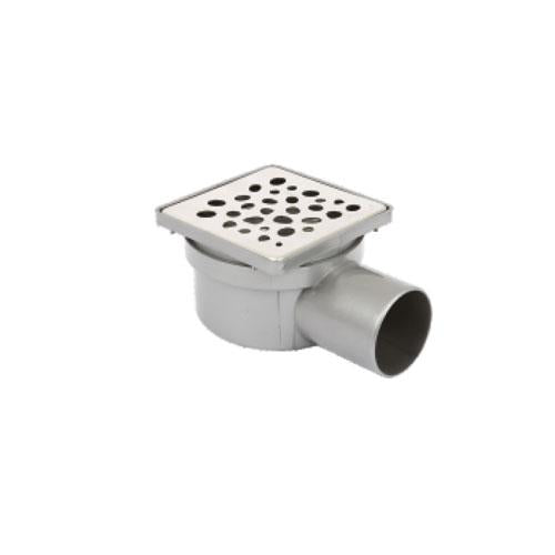 Sukar Standard Drain 10x10cm Ø50mm - Plastic Frame (Side Outlet - Pebble Grate)