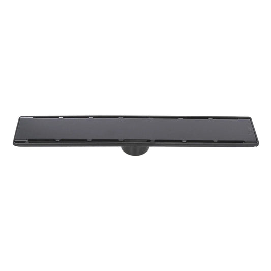 Sukar Line-6 Black Shower Drain 60cm  - Stainless Steel Case (Plain Grate)