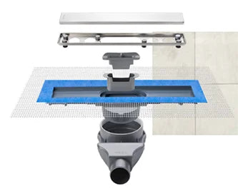 Sukar Line-2 Shower Drain 60cm Ø50 - Plastic Case (Ceramic Compatible Grate)