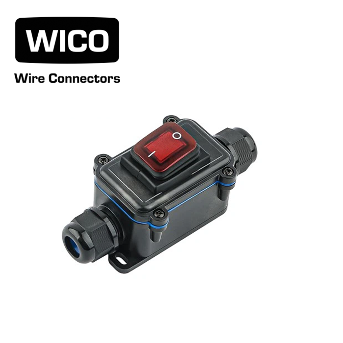 WICO Button Switch Waterproof Box – IP65, Double Cable Hole