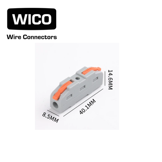WICO 2-pin Bilateral Push-In Quick Wire Lever Connector – 0.08–2.5mm²