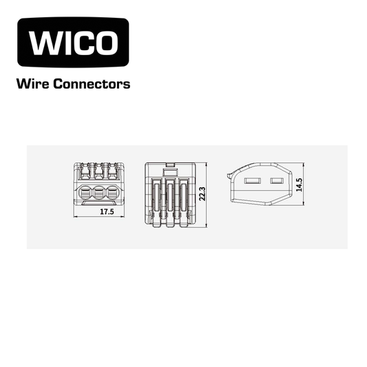 WICO 3-Pin Push-In Quick Wire Lever Connector – 0.08-2.5mm²