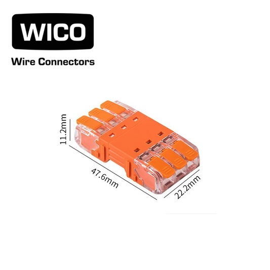 WICO 6-Pin Pluggable Quick Wire Lever Connector – 0.2–2.5mm²