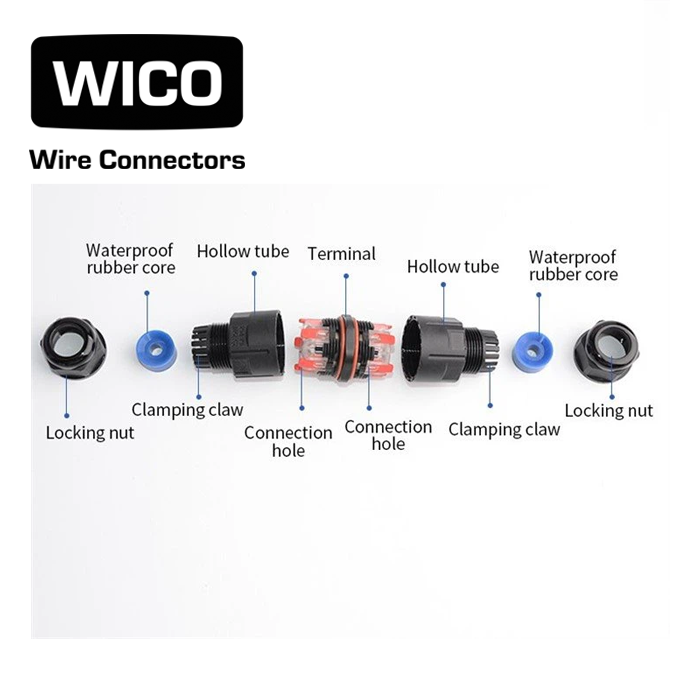 WICO 5-Pin Waterproof Wire Connector – IP68, 0.5–1.5mm²