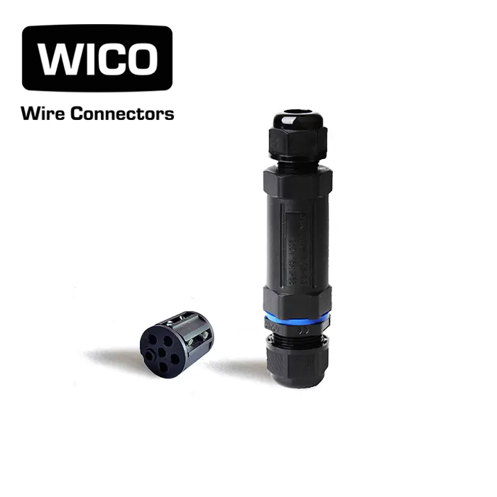 WICO 3-Pin Waterproof Inline Cable Connector – IP68, 0.5–2.5mm²