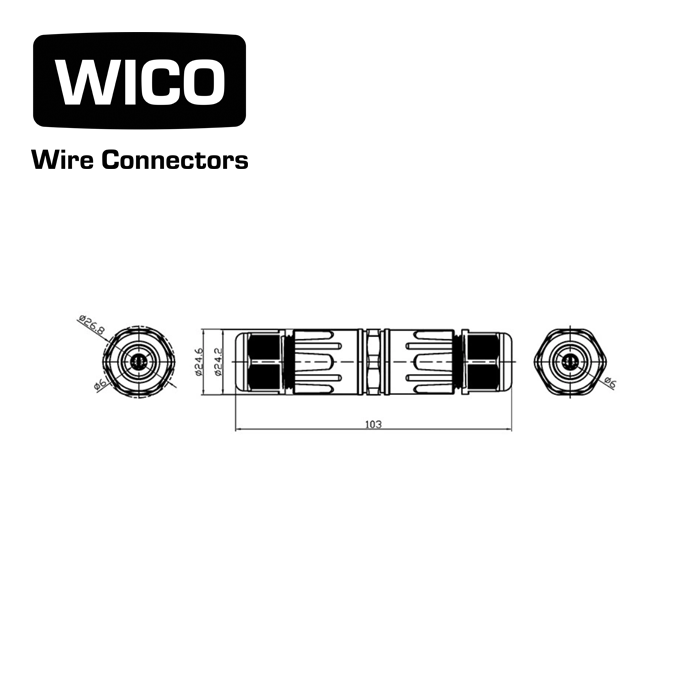 WICO Waterproof Connector – IP68, 0.5–1.5mm²