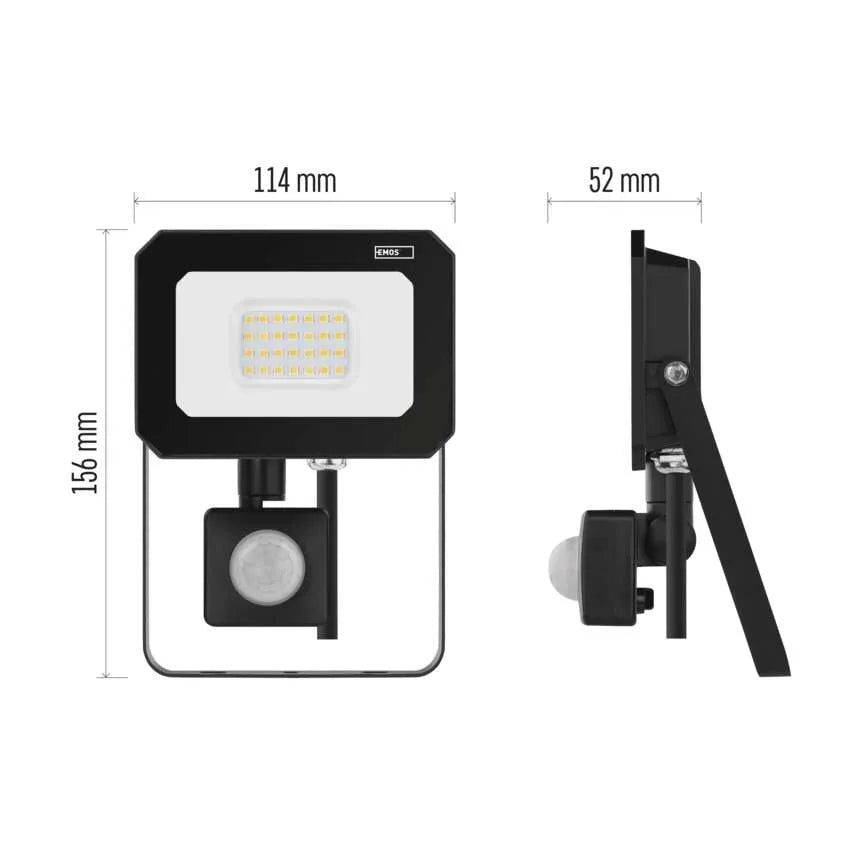 Legrand Emos Led Floodlight Simpo 20W IP44 PIR - Natural White (4000K)