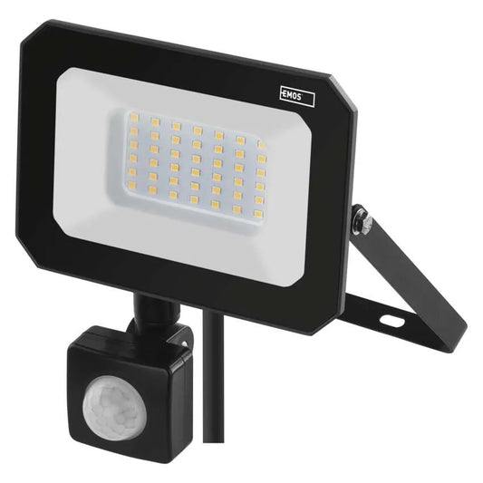 Legrand Emos Led Floodlight Simpo 30W IP44 PIR - Natural White (4000K)