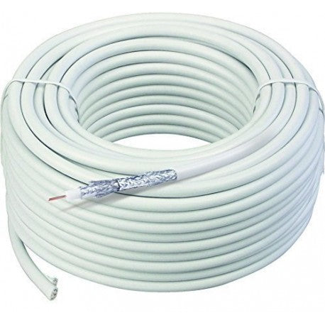 Vatan Coaxial Cable White Aluminum Braid - 75 Ohm 17 dB (100 m)