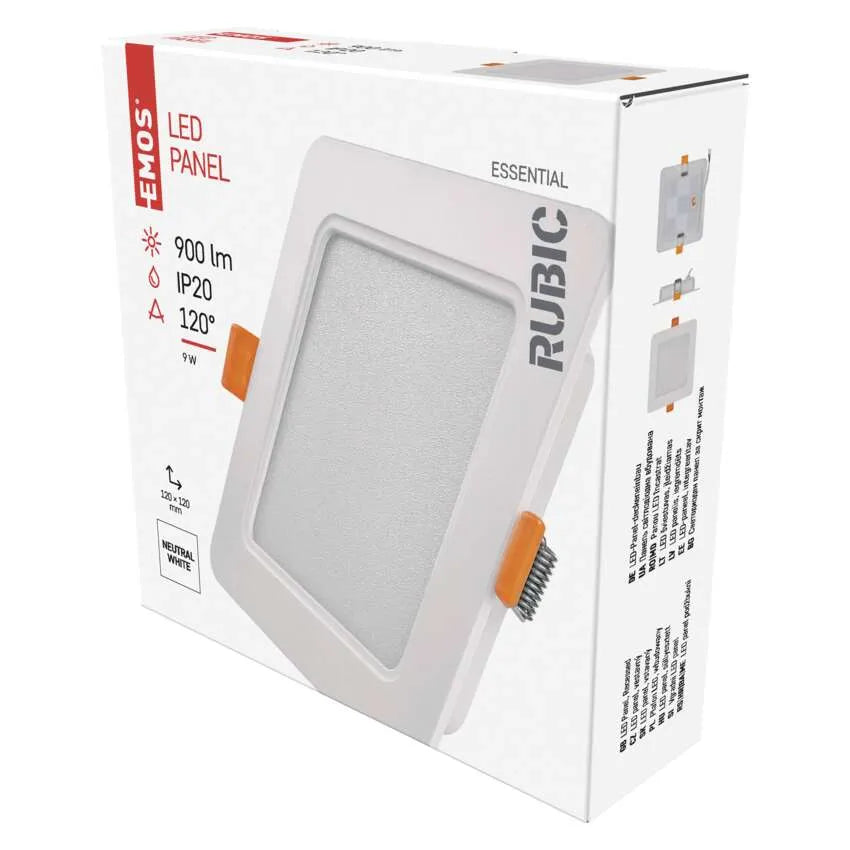 Legrand Emos White Led Panel Rubic Recessed 9W IP20 - Natural White (4000K)