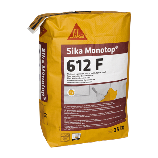 Sika MonoTop® 612 F (Fibre-reinforced Rapid-setting Repair Mortar) - 25kg