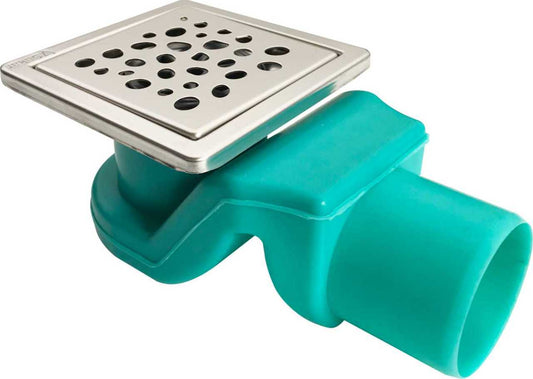 Sukar Shower Drain 9x9cm Ø50 - Stainless Steel Frame (Pebble Grate)