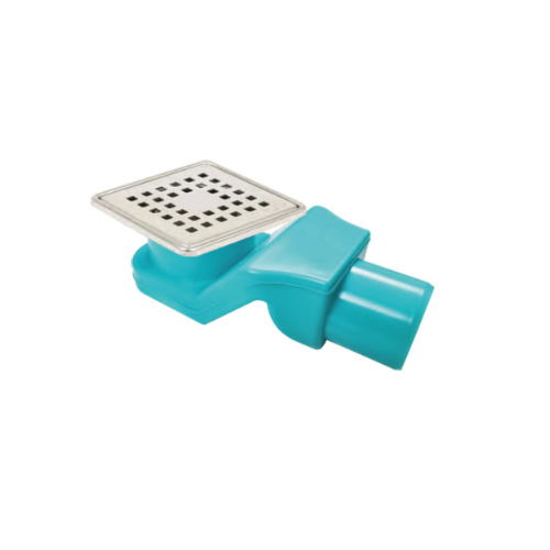 Sukar Shower Drain 10x10cm Ø50 - Stainless Steel Frame (Square Grate)