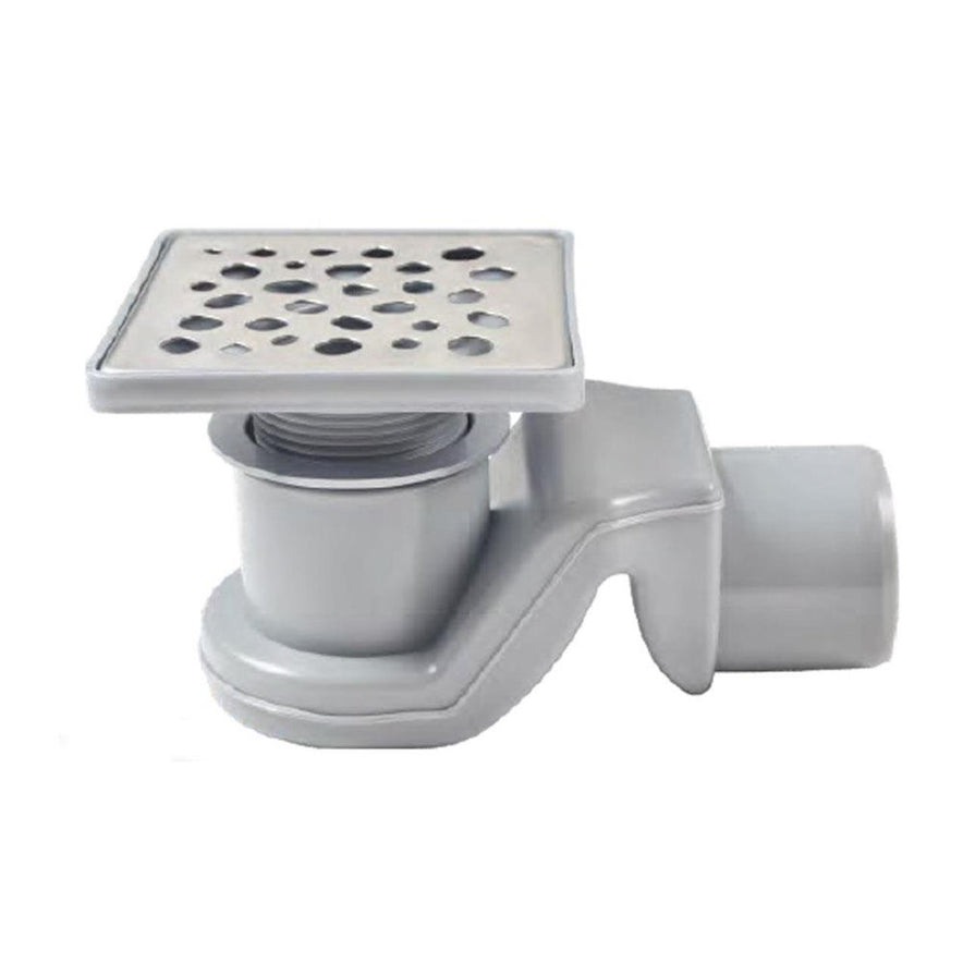 Sukar Twisty Adjustable Shower Drain 10x10cm Ø50 - Plastic Frame (Pebble Grate)