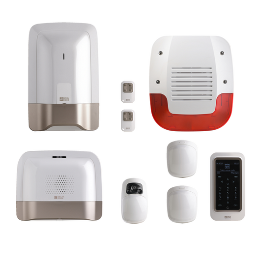 Delta Dore Pack alarm 8 wireless zones connected with GSM transmitter and video verification detector