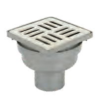 Sukar Standard Drain 10x10cm Ø50mm - Plastic Frame (Bottom Outlet - Line Grate)