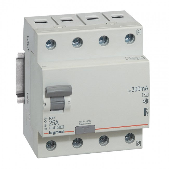 RCD DX³-ID LR - 4P 400 V~ 300 mA - AC type - Choose from 25A | 40A | 63A