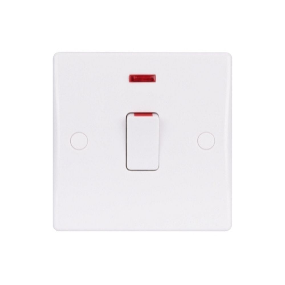 Schneider Slimline Double Pole Switch 20A + Neon