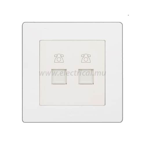 Hager Muse Telephone Socket RJ11 (Double)