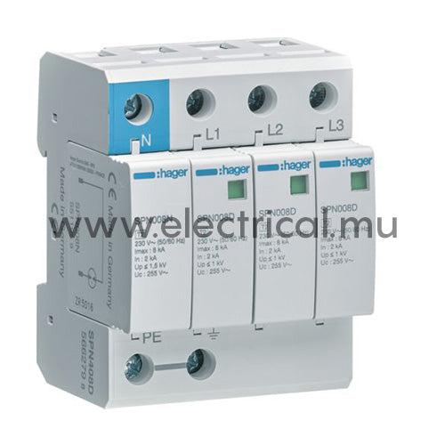 Hager Surge Protectors (SPD) 4P - 8kA