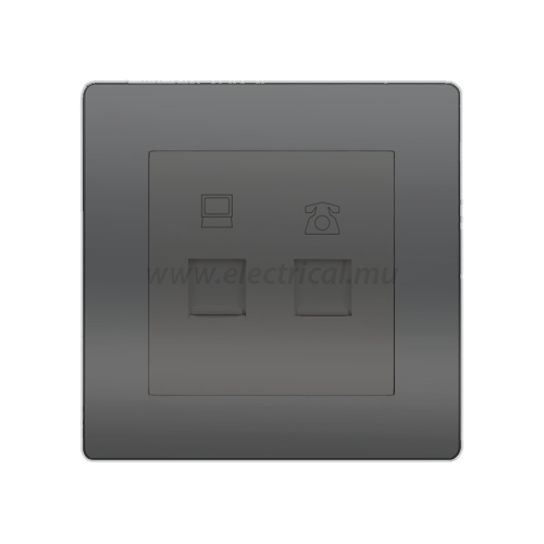 Hager Muse RJ11 Phone Socket + RJ45 Cat 6 Network