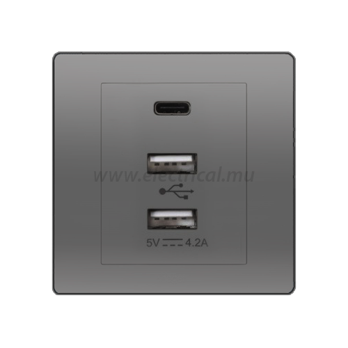 Hager Muse 3USB Socket (2 x USB + 1 x USB C)