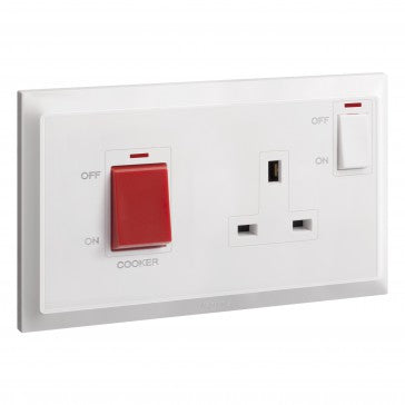 Legrand Belanko S Cooker Unit - 45A DP Switch + 13A Socket