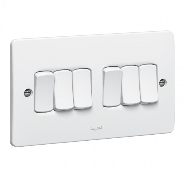 Legrand Synergy Switches - 6 Gang 2 Way