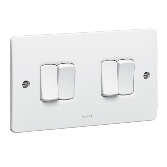 Legrand Synergy Switches - 4 Gang 2 Way