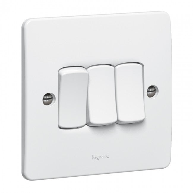 Legrand Synergy Switches - 3 Gang 2 Way