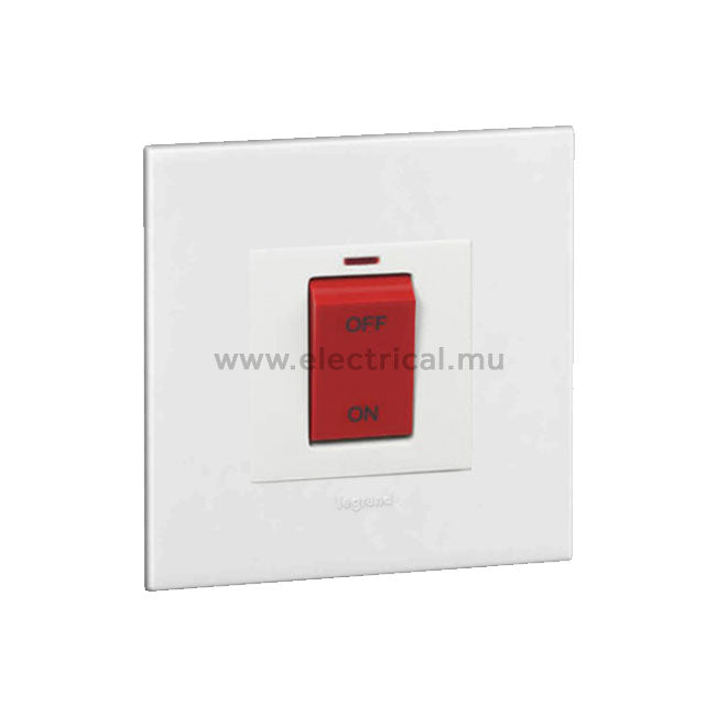 Legrand Arteor Double Pole Switch 45A - Neon (with plate)