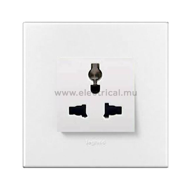 Legrand Arteor Multistandard Socket - Single or Double (with support frame and plate)