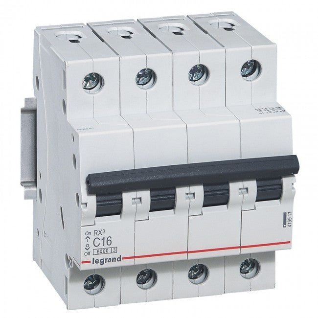 Legrand Breaker - MCB RX³ 6kA C Curve 4P - 16A