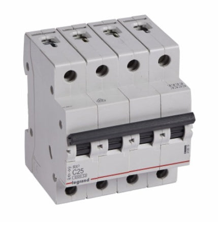 Legrand Breaker - MCB RX³ 6kA C Curve 4P - 25A