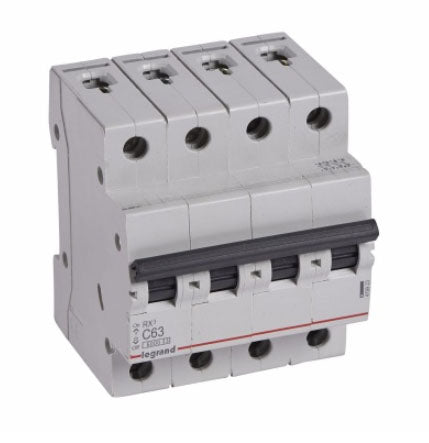 Legrand Breaker - MCB RX³ 6kA C Curve 4P - 63A