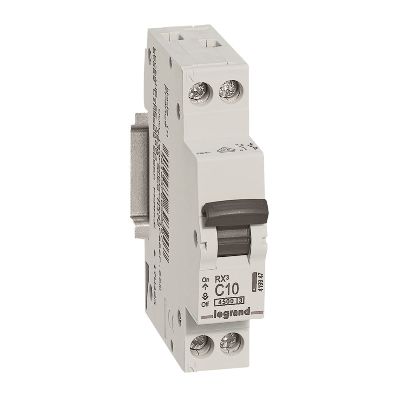Legrand Breaker - MCB RX³ - 4.5 kA C Curve (1P+N) - 10A