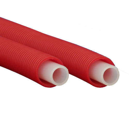 PEX B with Red Corrugated Pipe 1216 (50 Mts Roll)