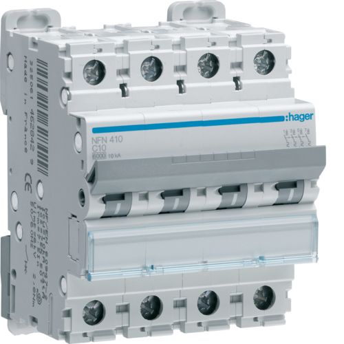 Hager Circuit Breaker / Disjoncteur (C Curve) 4P - 10A
