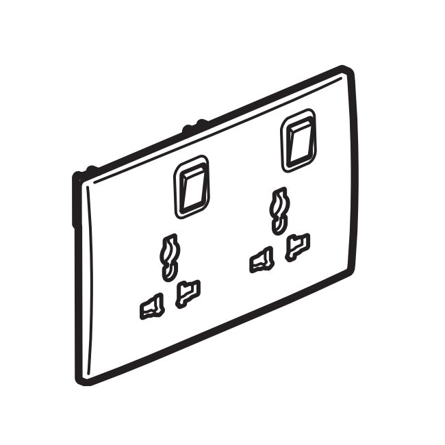 Legrand Mallia Senses Multistandard Socket (2P+E) 16 A 2 Gang