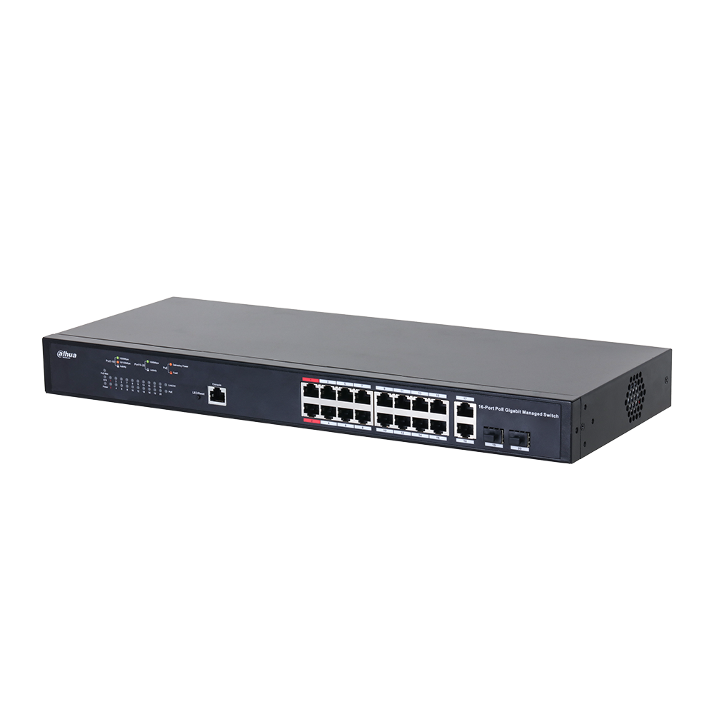 Dahua 16-port Managed PoE 2.0 Gigabit Ethernet Switch (DH-PFS4218-16GT-230)