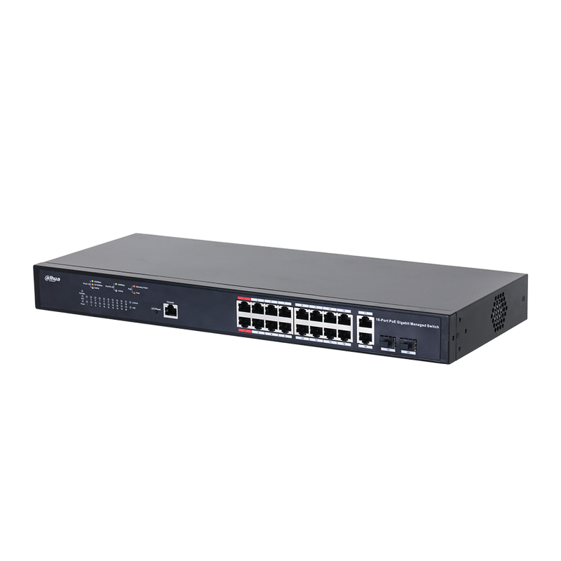 Dahua 16-port Managed PoE 2.0 Gigabit Ethernet Switch (DH-PFS4218-16GT-230)