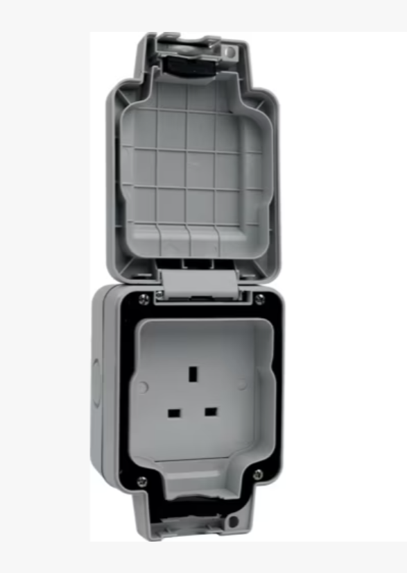 Hager Single 13A Un-Switched Socket IP66