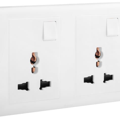 Legrand ELOÉ 2 Gang multistandard single pole switched socket