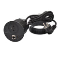 Legrand Incara Black Ø80mm Surface Socket with USB Type-A+C Charger - 2m